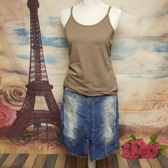 Let me B denim Patchwork skirt - Picture 1 of 6